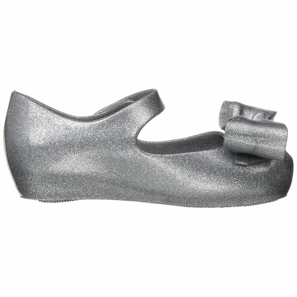NEW MINI MELISSA girls' ultragirl viii mary jane flats in silver glitter